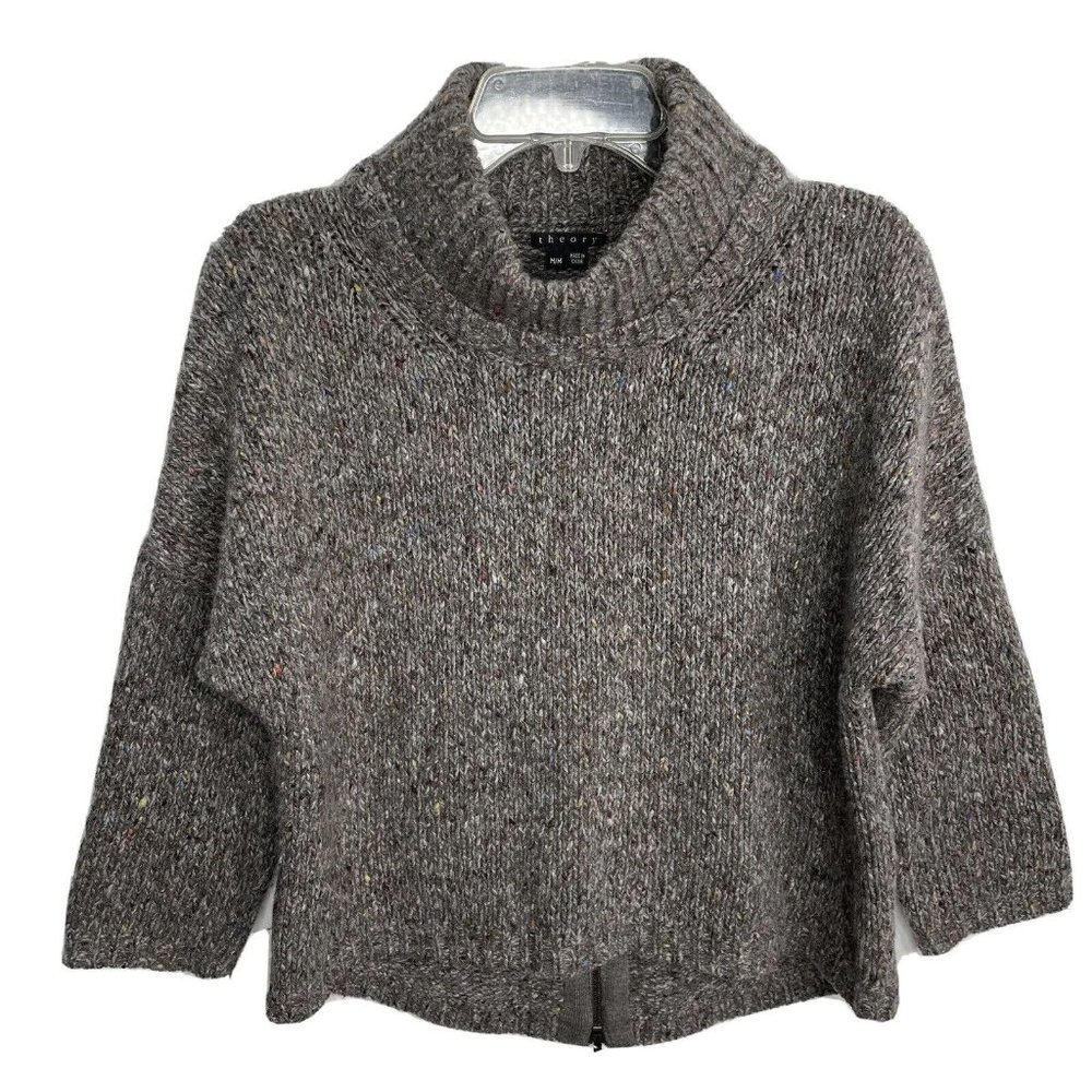 THEORY Sal Granito Sweater M Womens Wool Cashmere Blend Turtleneck Pullover